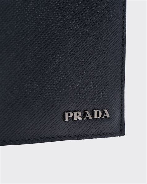 4e3070_1osh_f0g52 prada|Black/baltic Blue Saffiano Leather Wallet .